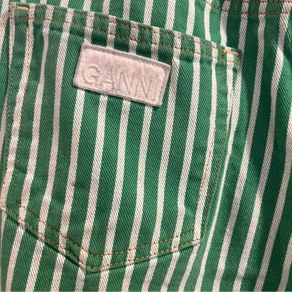 Ganni Kelly green striped Stary jeans - Picture 10 of 13